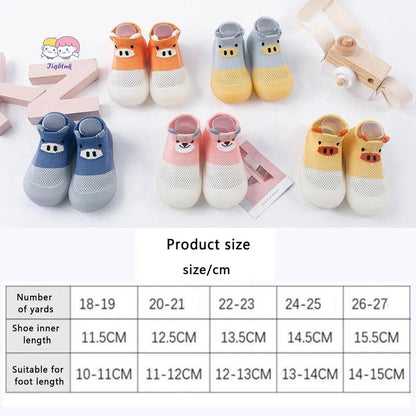Baby Sock Shoes Toddler Cartoon Soft Rubber Sole Non Slip Indoor Floor Slipper for Infant First Walking Trainers Shoe