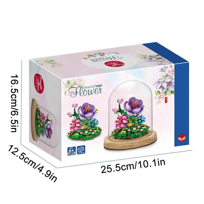 Bonsai Building Block Set - 602 Pcs Violet Building Blocks with Simulated Violet Flower, Includes Exquisite Gift Box for Home Decoration