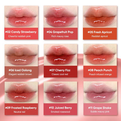 Judydoll Ice Watery Lip Gloss, Mirror Lip Glaze, Glossy Lip Stain, Transfer-Proof, Metal Applicator, Waterproof, Long-Lasting, Moisturizing, Liquid Lipsticks, Plumping, Not Easy to Fade, Makeup, Cosmetic, Mothers Day Gift