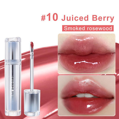 Judydoll Ice Watery Lip Gloss, Mirror Lip Glaze, Glossy Lip Stain, Transfer-Proof, Metal Applicator, Waterproof, Long-Lasting, Moisturizing, Liquid Lipsticks, Plumping, Not Easy to Fade, Makeup, Cosmetic, Mothers Day Gift