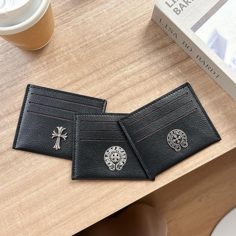 【Free-Ship】Cross Heart Card Holder, Cowhide Leather Card Holder, Cross Logo Wallet, Gothic Cross Chrome Cross Leather Card Holder Pattern, Cowhide Leather Cross, Gift for Boyfriend, Dad, Husband, Birthday Gift Idea