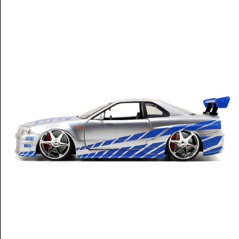 [Made to Order] Fast & Furious 1:24 Brian'S Nissan Skyline GT-R R34 Model Car Figuring Stuff for Kid, Adult