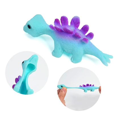 5-30 PCS Dinosaur Finger Catapult Decompression Toy TPR Finger Dinosaurs Slingshot for Kids Birthday Party Pranks Random Colour