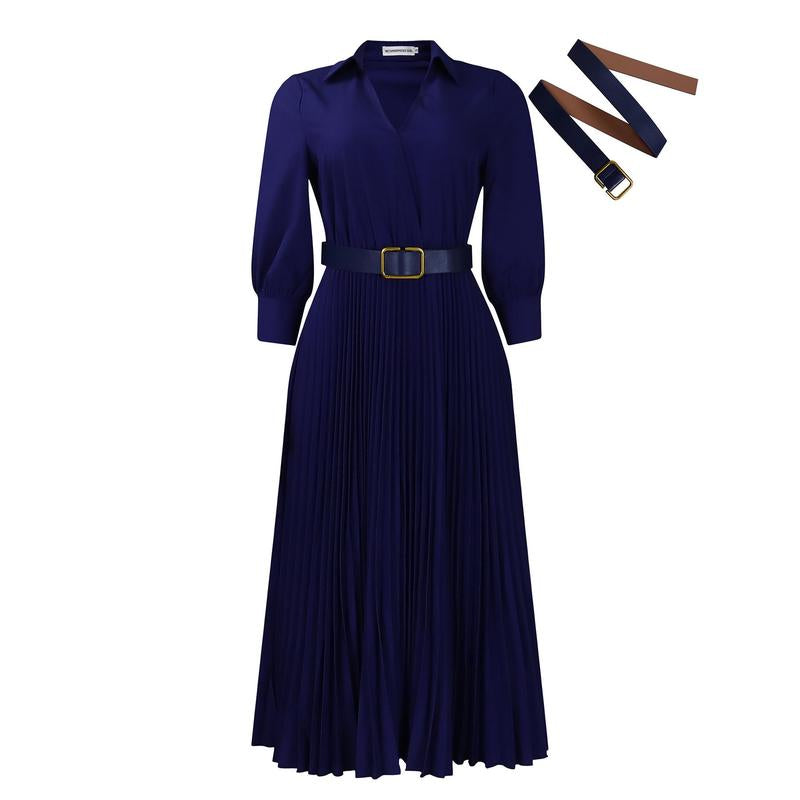 2025 Elegant Fashionable and Dignified Women'S Solid Color plus Size Dress Summer Casual