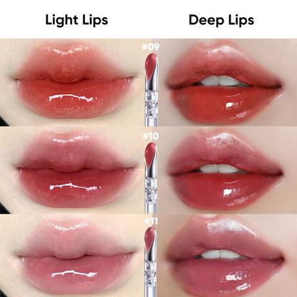 Judydoll Ice Watery Lip Gloss, Mirror Lip Glaze, Glossy Lip Stain, Transfer-Proof, Metal Applicator, Waterproof, Long-Lasting, Moisturizing, Liquid Lipsticks, Plumping, Not Easy to Fade, Makeup, Cosmetic, Mothers Day Gift