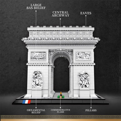 TOYSLINE-3718PCS Arc De Triomphe Model Building Blocks Paris Landmark Building Bricks Desktop Decoration Diy Toys for Kids Adults Gifts