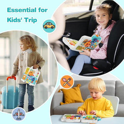 Montessori Busy Board for 1-3 Year Olds - Musical Sensory Toy for Motor Skills, Learning Travel, Perfect Gift for Boys & Girls 12-18 Months