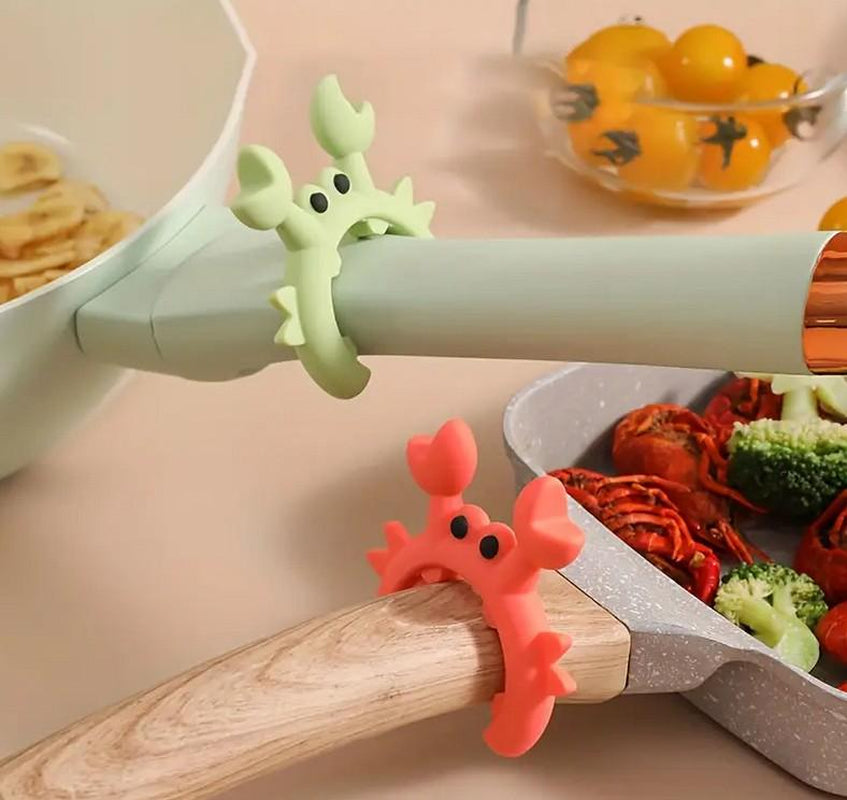 Heat-Resistant Silicone Spoon Rest Cute Crab & Octopus Design - Countertop Cooking Tools Organizer for Kitchen Utensils & Spatulas