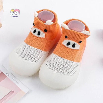 Baby Sock Shoes Toddler Cartoon Soft Rubber Sole Non Slip Indoor Floor Slipper for Infant First Walking Trainers Shoe
