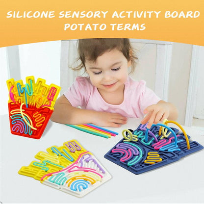 Slicone Sensory Activity Board Toy Fidget Toys for Stress Relief Best Gift Toy Travel Airplane Essentials Toys