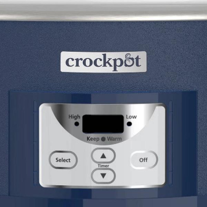 Crock-Pot 7Qt Cook & Carry One Touch Programmable Slow Cooker Poseidon Blue: Locking Lid, Dishwasher-Safe Parts