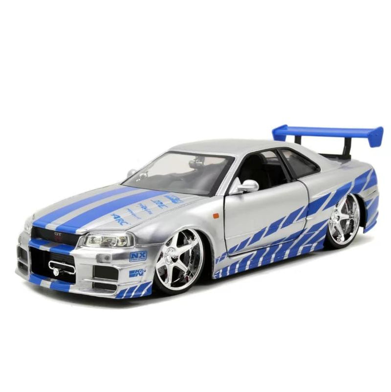 [Made to Order] Fast & Furious 1:24 Brian'S Nissan Skyline GT-R R34 Model Car Figuring Stuff for Kid, Adult