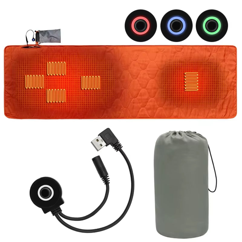 Outdoor USB Heating Sleeping Mat Outdoor Electric Heating Pads Camping Heated Sleeping Mattress Sleeping Bag Mattress