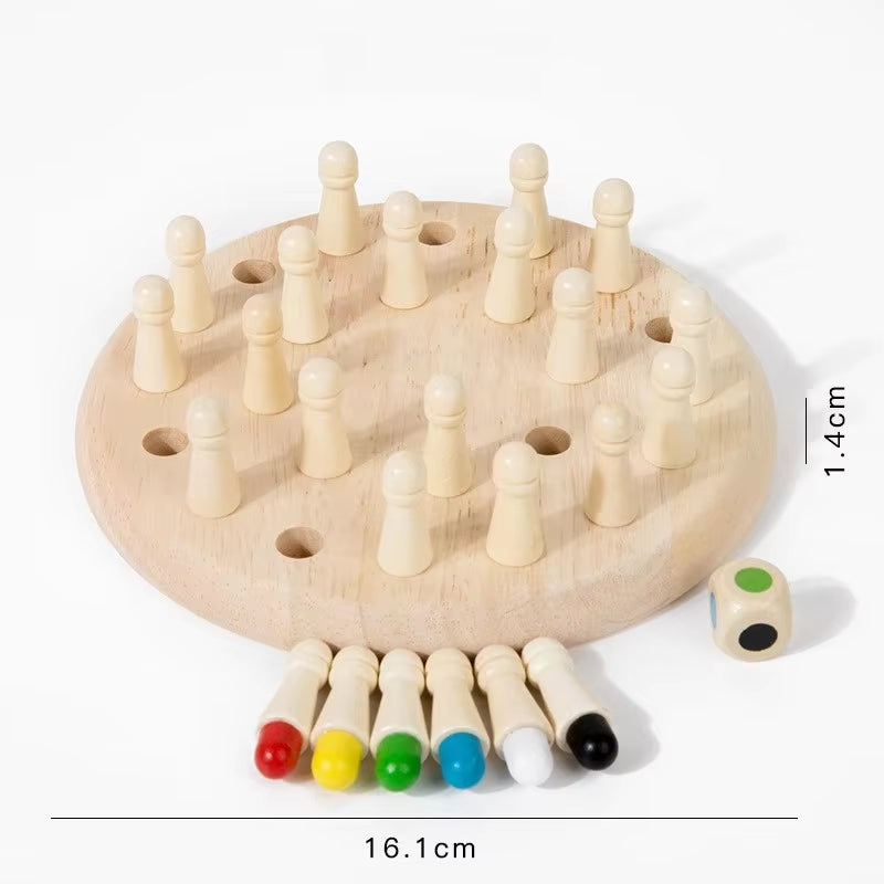 Wooden Memory Match Stick Chess Color Game Board Puzzles Montessori Educational Toy Cognitive Ability Learning Toys for Children