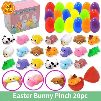 20Pcs Prefilled Easter Eggs Toys and Stickers for Easter Egg Hunt, Filled with Toys Party Favors for Kids Boys Girls Easter Eggs Hunt, Basket Stuffers Fillers, Classroom Prize Supplies Springtok