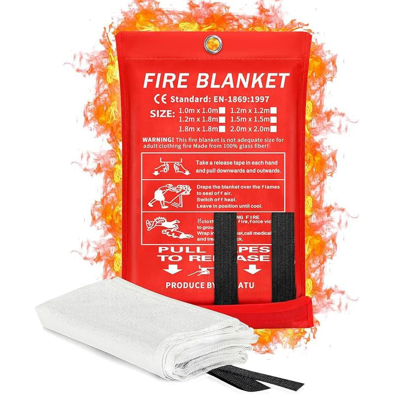 Emergency Fire Blanket - 4 Pack - Fiberglass Fire Suppression Blanket for Kitchen, 40" X 40" Fire Blanket for Home
