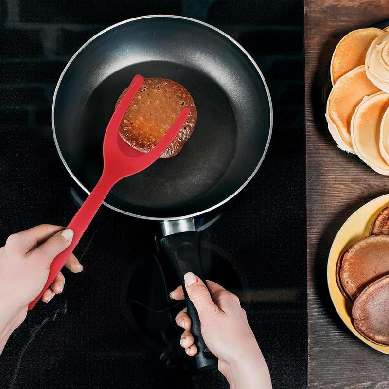 2-In-1 Silicone Turner and Spatula Tong-Eggflipper, Versatile Kitchen Cooking Tool for Eggs,Pancakes, French Toast & Omelets-Kitchenutensils
