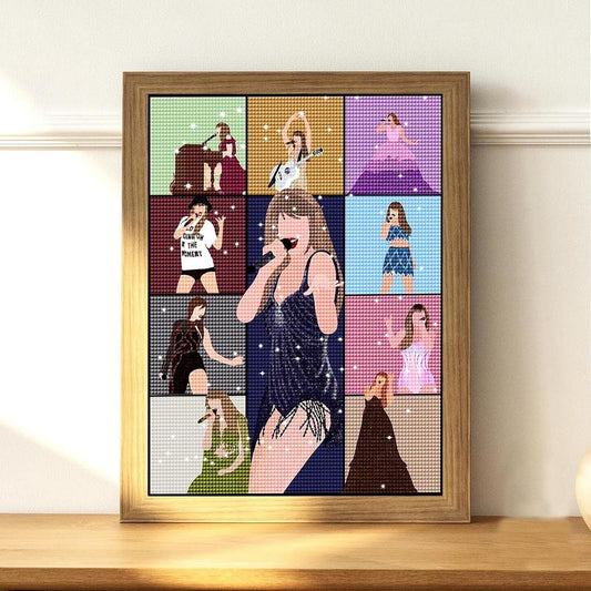 Singer Diamond Painting Kits for Adults,Diamond Art Kits Gift for Singer Lover，Diy Diamond Art Crafts for Wall Home Decor (12×16 Inch)