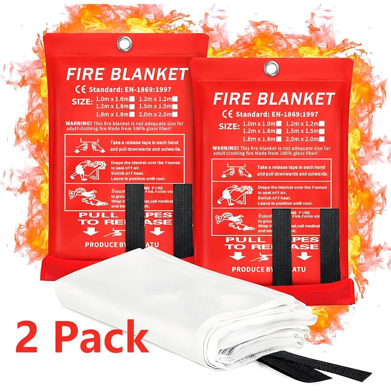 Emergency Fire Blanket - 4 Pack - Fiberglass Fire Suppression Blanket for Kitchen, 40" X 40" Fire Blanket for Home