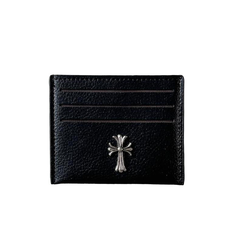 【Free-Ship】Cross Heart Card Holder, Cowhide Leather Card Holder, Cross Logo Wallet, Gothic Cross Chrome Cross Leather Card Holder Pattern, Cowhide Leather Cross, Gift for Boyfriend, Dad, Husband, Birthday Gift Idea