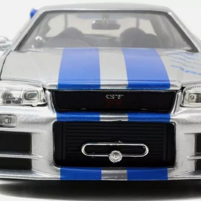 [Made to Order] Fast & Furious 1:24 Brian'S Nissan Skyline GT-R R34 Model Car Figuring Stuff for Kid, Adult