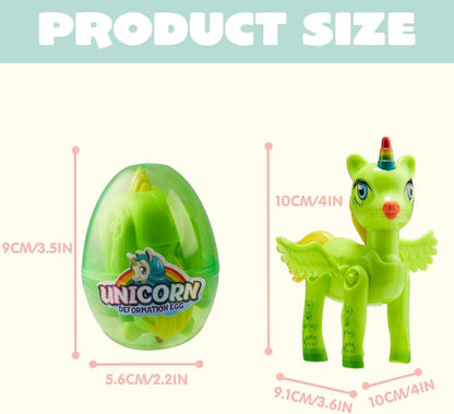 8 Pack Pre Filled 3.5" Easter Egg with Unicorn Deformation Toys, Easter Party Favor for Girls Toddlers Kids Egg Hunt, Basket Stuffers Filler, Classroom Prize Supplies