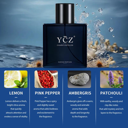 YCZ Midnight Marine Man Cologne, Long Lasting Men Perfume,Men'S Cologne , Gift,1.7Oz(50Ml)