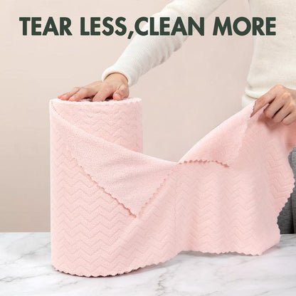 How'S My House Microfiber Cleaning Cloth Roll -75 Pack, Tear Away Microfiber Towels, 12" X 12", Reusable, Washable, Scratch Free, Ultra Absorbent Dish Rags for Car, Home, Garage or Shop