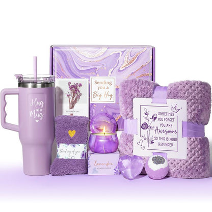 Mayicivo Mother'S Day Gifts Birthday Gifts for Women Self Care Gifts Get Well Soon Gifts Relaxing Spa Gifts Care Package Unique Anniversary Gifts Basket Kit with Flannel Blanket for Mother Wife Bset Friend Sister Her