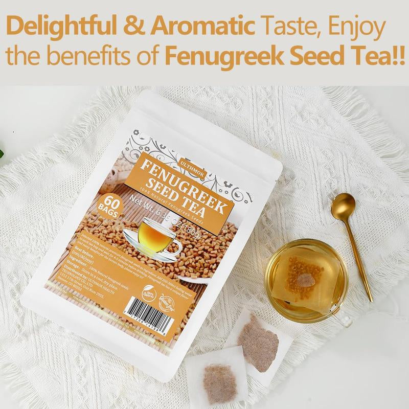 60Bags Fenugreek Tea Bags Natural Fenugreek Methi Fenogreco Seeds No Additives & Caffeine Free Herbal Tea