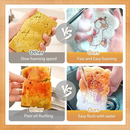 9 Pack Cartoon Dish Sponges for Washing, Eco Friendly Heavy Duty Kitchen Sponges, Compressed Non-Scratch Scrub with Ropes for Household, Cookware, Bathroom, Car Wash Sponge Funny Cut-Outs for Kids