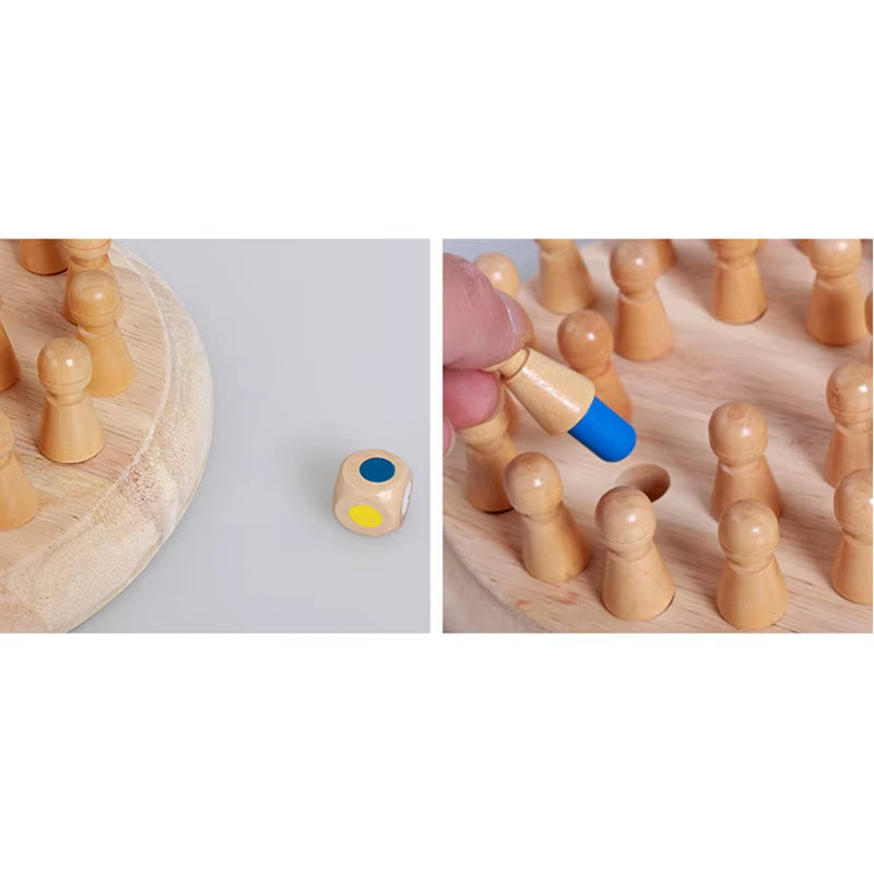 Wooden Memory Match Stick Chess Color Game Board Puzzles Montessori Educational Toy Cognitive Ability Learning Toys for Children
