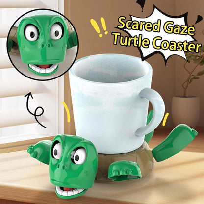 Funny Turtle Coaster Set for Hot Drinks Resistant Desk Decor Turtle Cup Holder Cute Kitchen Accessories with Non-Slip Base Turtle Coaster