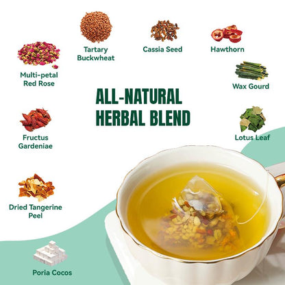 [NXQ-2-3] Herbal Tea: Herbal Plant Formula, Natural Flower Tea. It'S a Beverage with 10 Tea Bags, Blended with 9 Kinds of Herbal Essences, Including Multi-Petal Red Rose, Tartary Buckwheat, Cassia Seed, Wax Gourd and More.