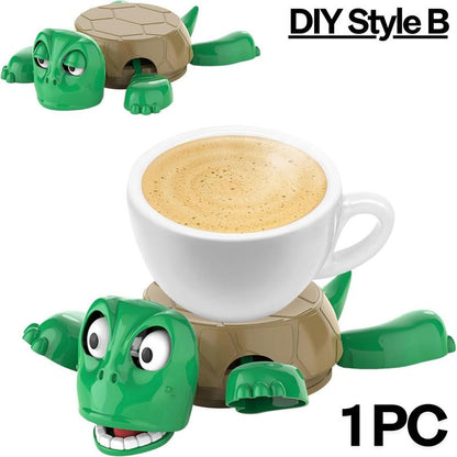 Funny Turtle Coaster Set for Hot Drinks Resistant Desk Decor Turtle Cup Holder Cute Kitchen Accessories with Non-Slip Base Turtle Coaster