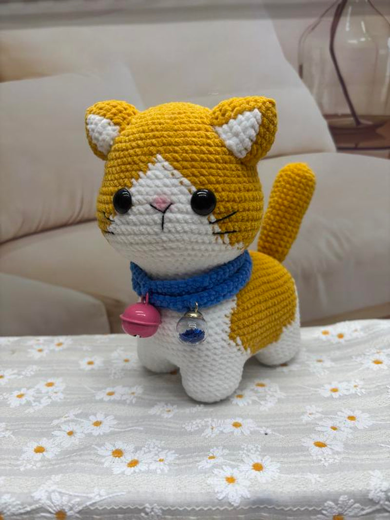 Amigurumi Cat Crochet Create Adorable Cat Toys with Yarn for Crafting Projects Gift Present Super Cute Yellow Blue Pink