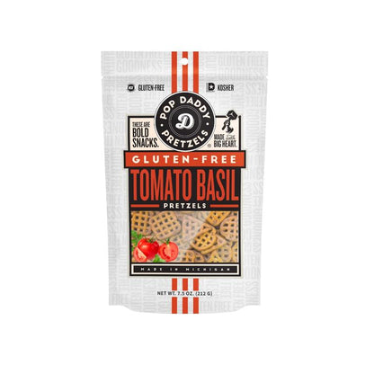 Pop Daddy NEW Gluten Free Pretzels - 6 Pack | Cinnamon Sugar | Tomato Basil | 7.5Oz Snack Crunchy Crispy