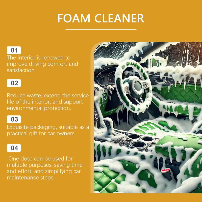 Car Interior Cleaning Kit, Multipurpose Foam Cleaner & Rust Remover & Interior Care Cleaner, Car Interior Cleaning Tool for Car Seat, Kitchen