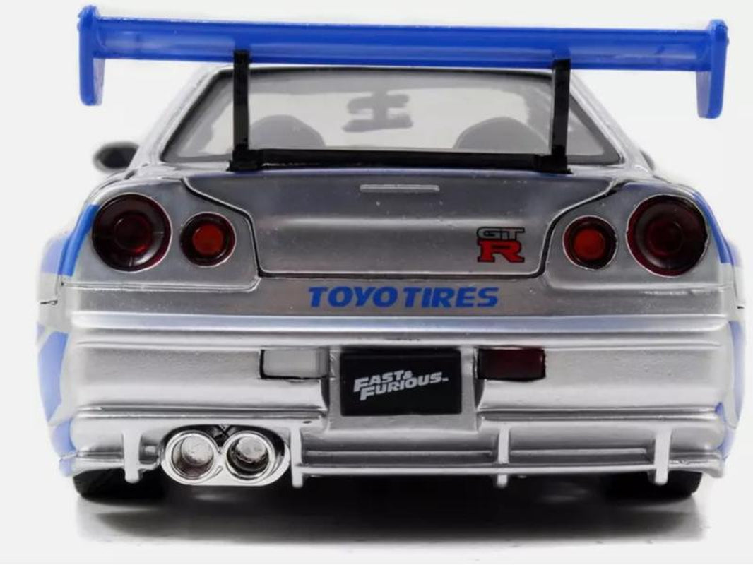 [Made to Order] Fast & Furious 1:24 Brian'S Nissan Skyline GT-R R34 Model Car Figuring Stuff for Kid, Adult