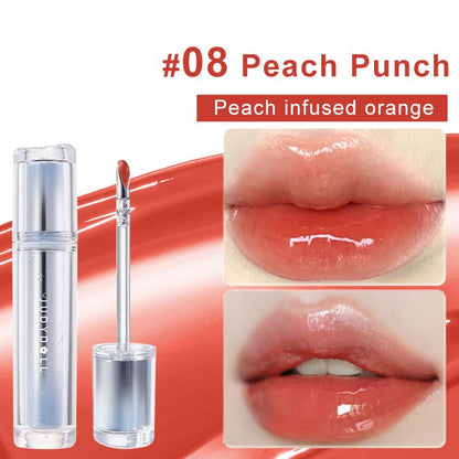 Judydoll Ice Watery Lip Gloss, Mirror Lip Glaze, Glossy Lip Stain, Transfer-Proof, Metal Applicator, Waterproof, Long-Lasting, Moisturizing, Liquid Lipsticks, Plumping, Not Easy to Fade, Makeup, Cosmetic, Mothers Day Gift