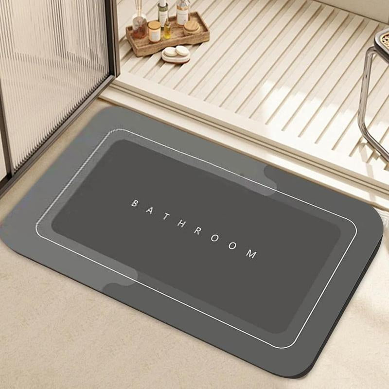 Bathroom Rug Soft Bath Mat, Water-Absorbent and Non-Slip Bathroom Mat, Washable Quick Dry Bath Mats for Bathroom Floor, Sink, Bathtub, Shower Room, Light Grey