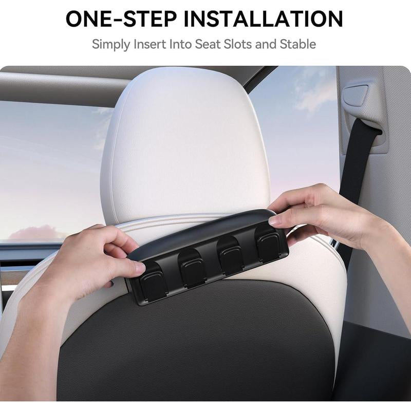 2-Pack Foldable Hidden Car Seat Hooks for Tesla Model Y and 3 Accessories 2025 2024 2023 2022 2021 Upgraded Anti-Drop Hangers Bags Purses