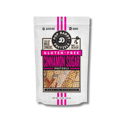 Pop Daddy NEW Gluten Free Pretzels - 6 Pack | Cinnamon Sugar | Tomato Basil | 7.5Oz Snack Crunchy Crispy