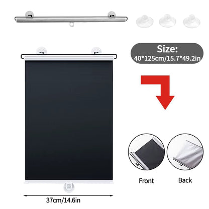 Retractable Sunshade Roller Curtain Car Sunshade Bedroom Kitchen Sun Protection Curtain Thermal Insulation Shutter Shade Curtain