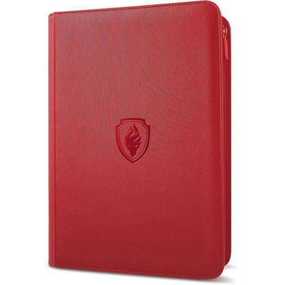 9-Pocket PU Cover Zipper Trading Card Collection Album - Sturdy 360 Side-Loading Binder for MTG, TCG, Sports Cards (Pink)