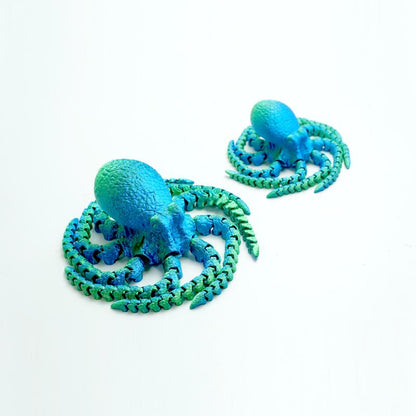 2Pcs 3D Printed Octopus Model Toys, Flexible Joint Animal Doll Statues, Home and Office Desk Decorations, Holiday Surprise Gifts Ornaments Rgb
