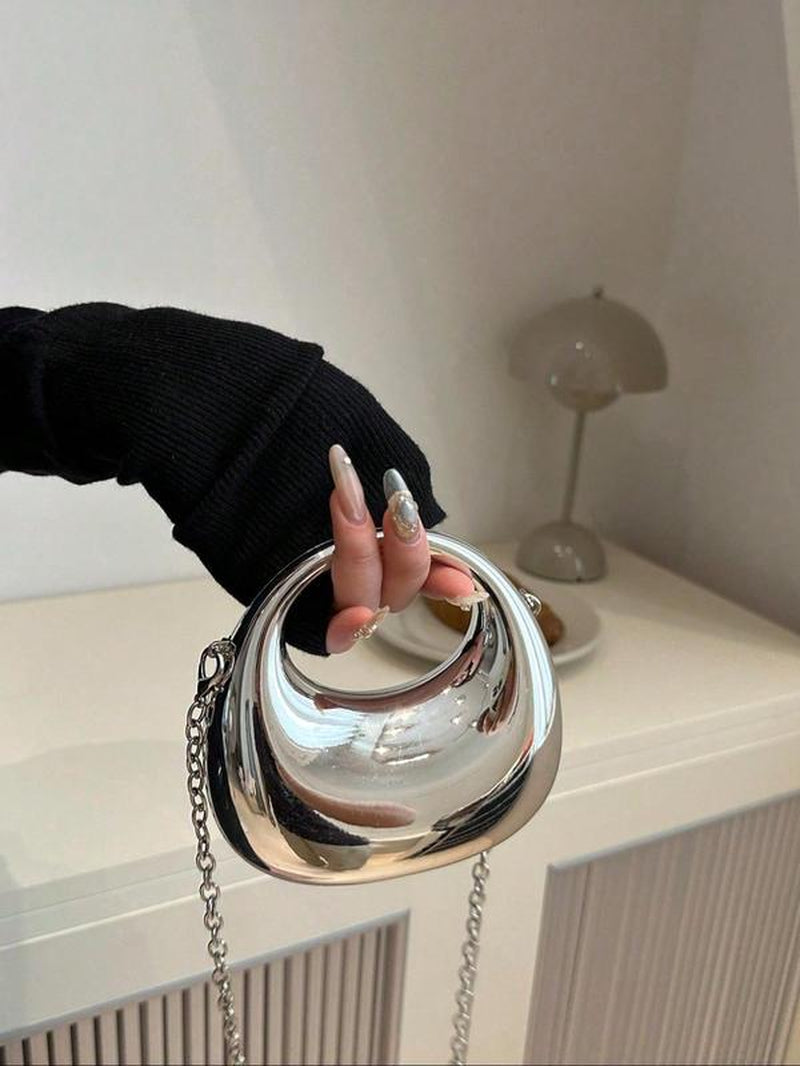 Women'S Elegant Mini Evening Bag, Fashionable Versatile Chain Shoulder Crossbody Bag, Suitable for Lipsticks, Earphones, Etc.