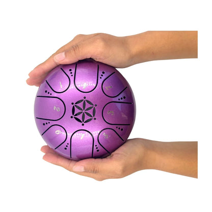 Fuchsia Flash 5" Metal Tongue Drum - Captivating Sound for Meditation and Relaxation
