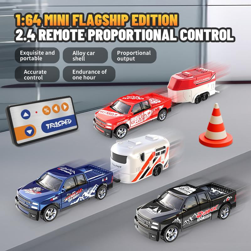 Hotfree 1/64 Mini RC Drift Car, Alloy Off-Road Truck with USB Rechargeable 2.4Ghz Remote Control, High-Speed Racing Toy for Kids Adults, Ideal for Indoor & Outdoor Fun, Perfect Birthday Gift for Boys