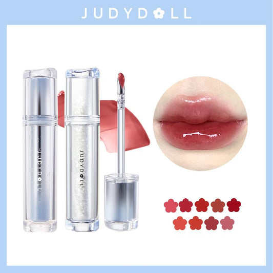 Judydoll Ice Watery Lip Gloss, Mirror Lip Glaze, Glossy Lip Stain, Transfer-Proof, Metal Applicator, Waterproof, Long-Lasting, Moisturizing, Liquid Lipsticks, Plumping, Not Easy to Fade, Makeup, Cosmetic, Mothers Day Gift
